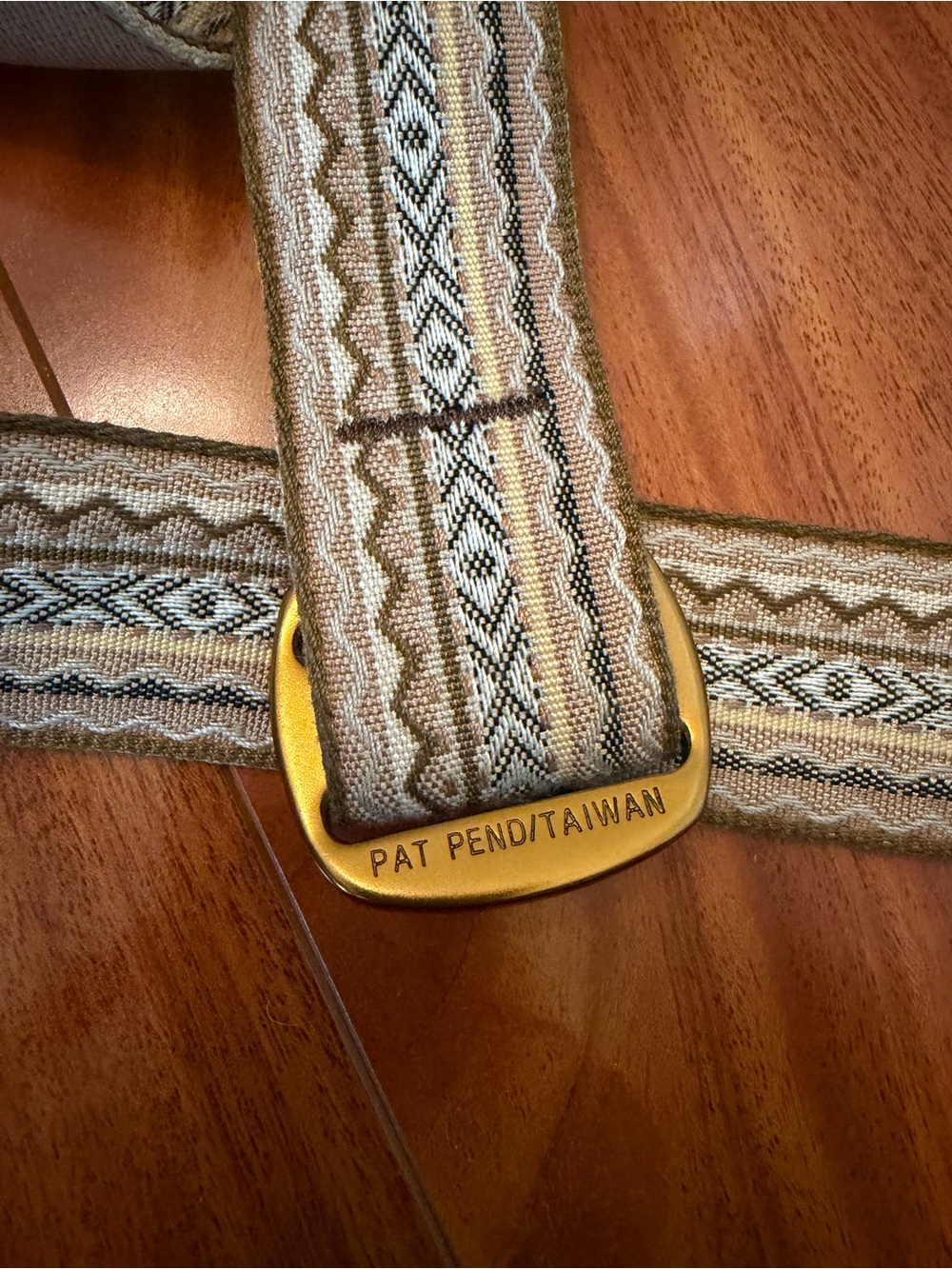 Woven Tan & Cream Women's Webbing Belt  Bison